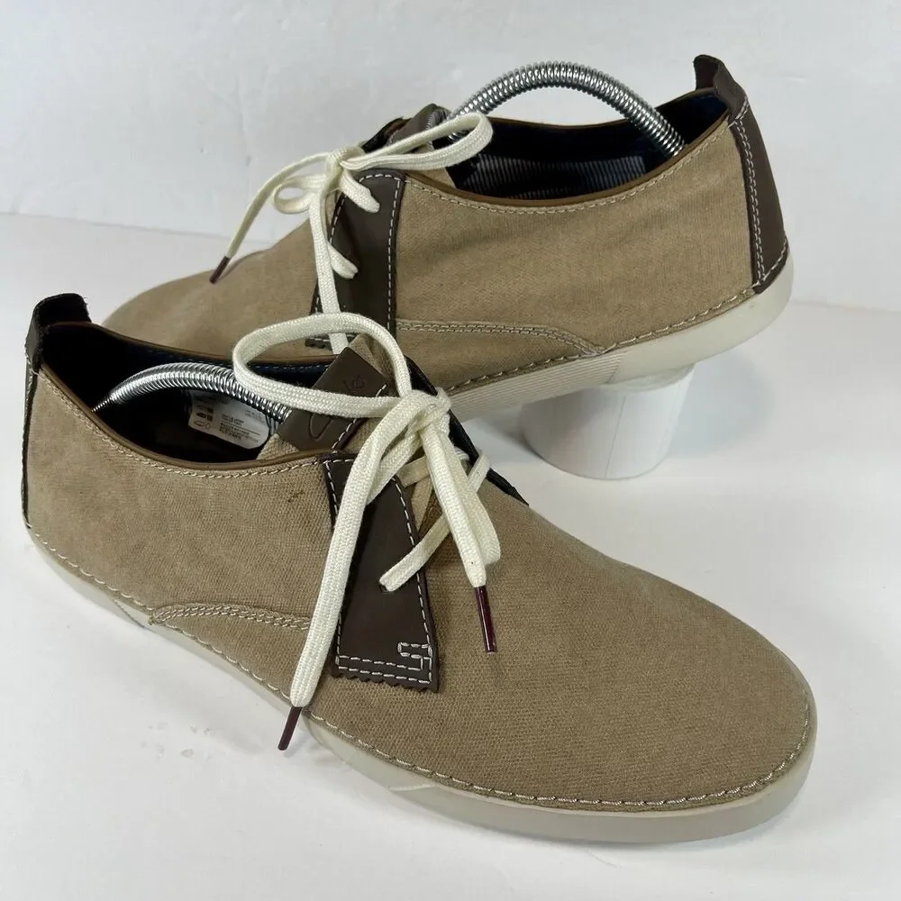 Clarks Collection Neelix Vibe Sand Canvas Sneakers - Men's US 10.5